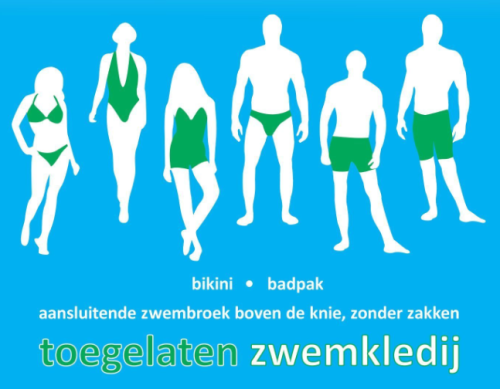 Zwemmen kan enkel in strakke zwemkledij