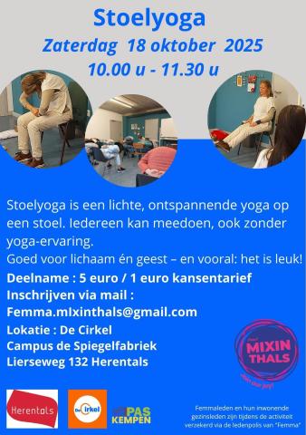 Stoelyoga / organisatie Femma Mixinthals © femma mixinthals