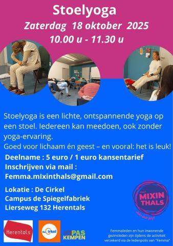 Stoelyoga / organisatie Femma Mixinthals © Femma Mixinthals