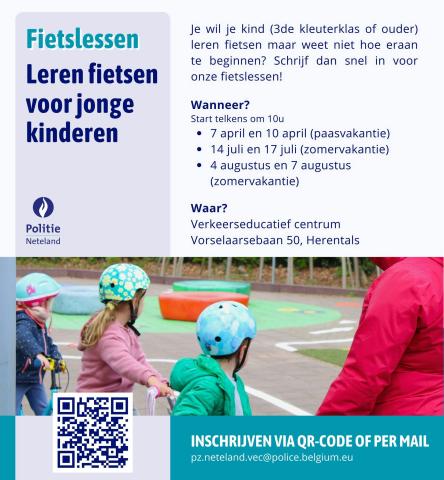 Fietslessen voor jonge kinderen © Politiezone Neteland