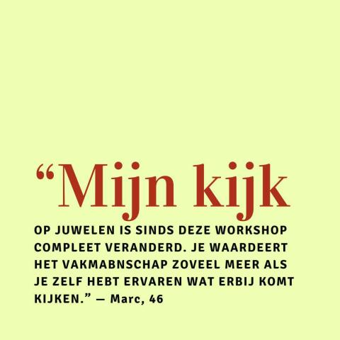 Workshop 'Juwelen maken' - Elke Peeters, meester juweelontwerpster sinds 1995 © Elke Peeters