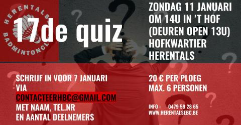 17de quiz van de Herentalse Badmintonclub © Alain Bex