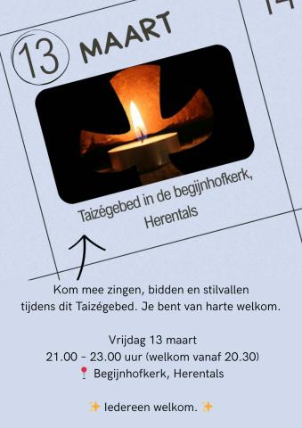 Taizégebed : 24 uren voor de Heer © pastorale eenheid H. Thomas Herentals
