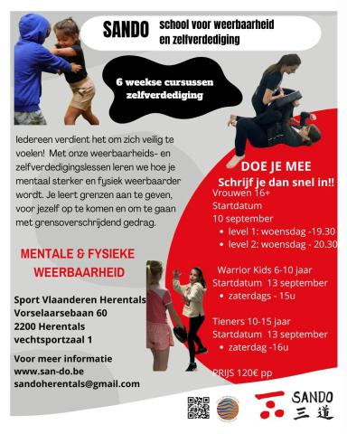 Zelfverdediging Girls Only 10-15 jaar © Sando school voor weerbaarheid en zelfverdediging